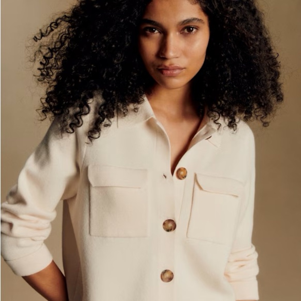NWT Sezane Ecru Button-Up Betty Cardigan XS
